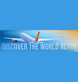passenger airplane taking off at sunset 02 vector image vector image