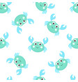 seamless pattern cartoon crabs vector image