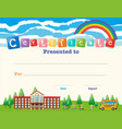 certificate template with kids at school vector image