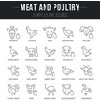 set line icons meat and poultry vector image