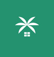 abstract home with roof from palm tree leaves vector image