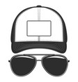 baseball cap with sunglasses vector image