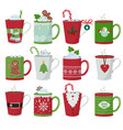 christmas mug holiday decoration at vessel vector image