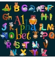 animals alphabet set for kids abc education vector image