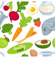 food organic and healthy products seamless pattern vector image