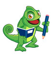 chameleon mascot cartoon vector image vector image