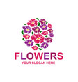 stylish flowers logo vector image vector image