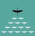 flock of stork flying in the sky vector image vector image
