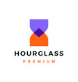 hourglass overlapping overlay color logo icon vector image