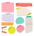 set colorful torn note papers vector image