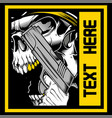 skull roars holding a gun vector image vector image