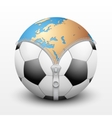 planet earth inside soccer ball vector image