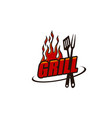 grill icon for bbq restaurant barbecue steak bar vector image