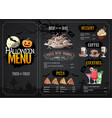 halloween menu design with jack o lantern vector image