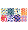seamless abstract color shapes patterns modern vector image