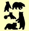 young bears animal silhouette vector image