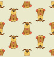 pattern with cartoon dog vector image vector image
