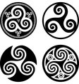set of black isolated triskels vector image vector image