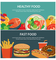 healthy food and fast concept banner vector image