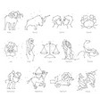 horoscope all zodiac animals in constellation vector image