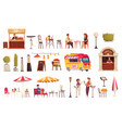 street cafe terrace set vector image vector image