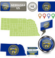 map nebraska us vector image