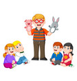 teacher is doing story telling vector image