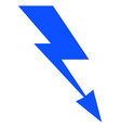 zig zag falling arrow icon blue lightning bolt vector image