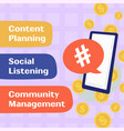 content planning social listening management vector image