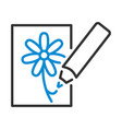 icon of sketch with pencil vector image