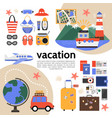 flat summer vacation composition vector image vector image
