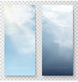 vertical banners with sky and clouds vector image