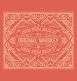 whiskey label with old frames vector image vector image