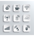 wireless and wi-fi web icons set vector image vector image