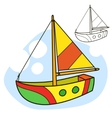 sailing vessel coloring book page vector image vector image