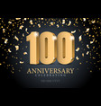 anniversary 100 red 3d numbers vector image vector image
