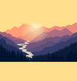 mountain landscape nature camping graphics vector image vector image