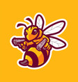 bee cartoon character mascot design vector image vector image