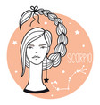 scorpio girl sketch style woman with zodiac sign vector image