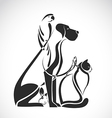group of pets - dog cat bird reptile rabbit vector image vector image