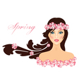 spring of girl with flowers vector image vector image