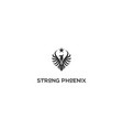 vintage retro american strong black phoenix bird vector image