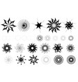 vintage sunburst collection black and white sun vector image vector image