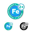 ferrous iron supplement round badge or label vector image vector image