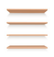 realistic wooden shelves set to arrange items vector image vector image