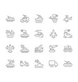 set simple icons military transport vector image