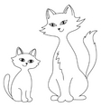 cat with a kitten contours vector image vector image
