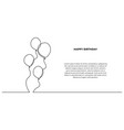 continuous one line art birthday celebration vector image