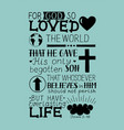 john 3 16 hand lettering bible verse vector image