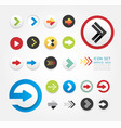 arrow icons design set vector image vector image